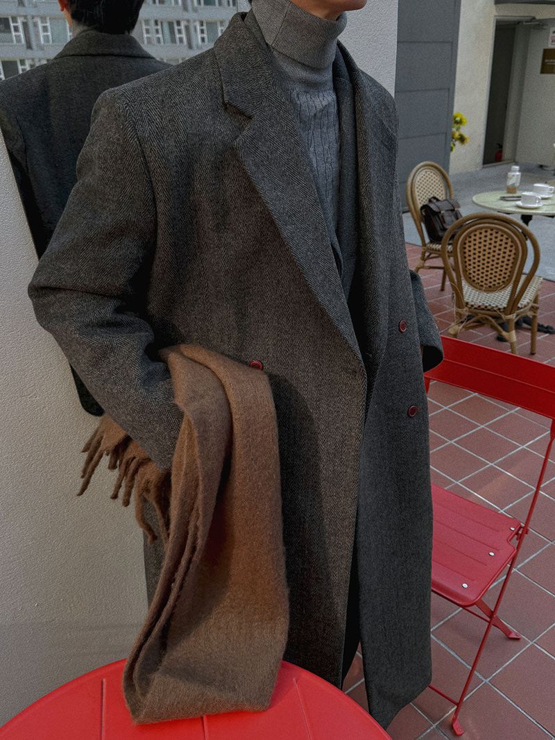 ASCLO Grace Herringbone Wool Coat (2color)