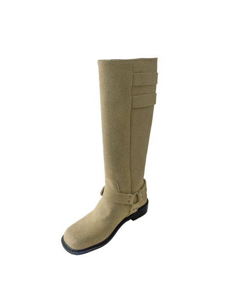birkin down buckle matte suede boots