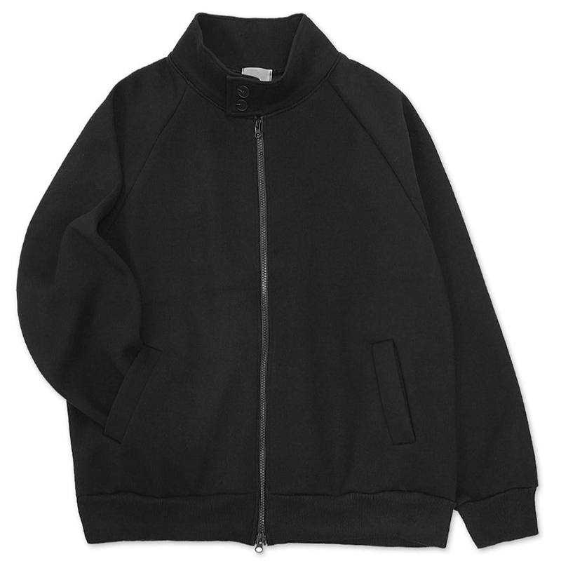 Tei Two-button snap neck boxy fit zip-up jumper