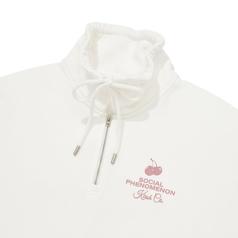 CHERRY ARCH LOGO HALF ZIP UP [IVORY]