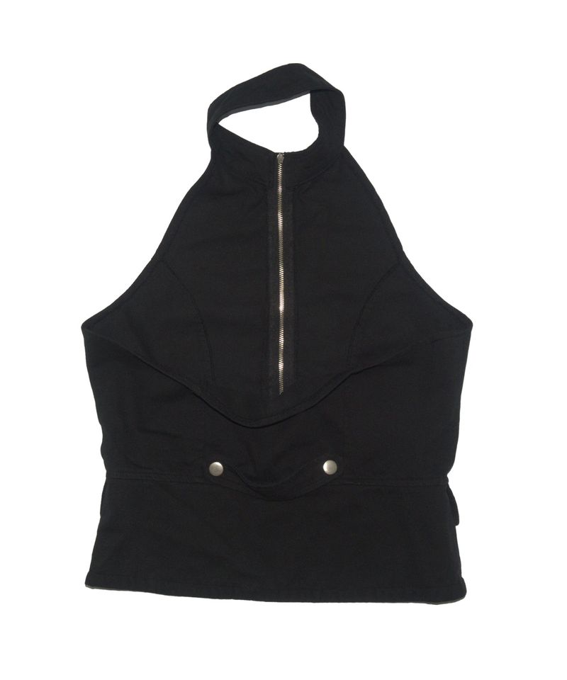 Halter Waistcoat Top Black