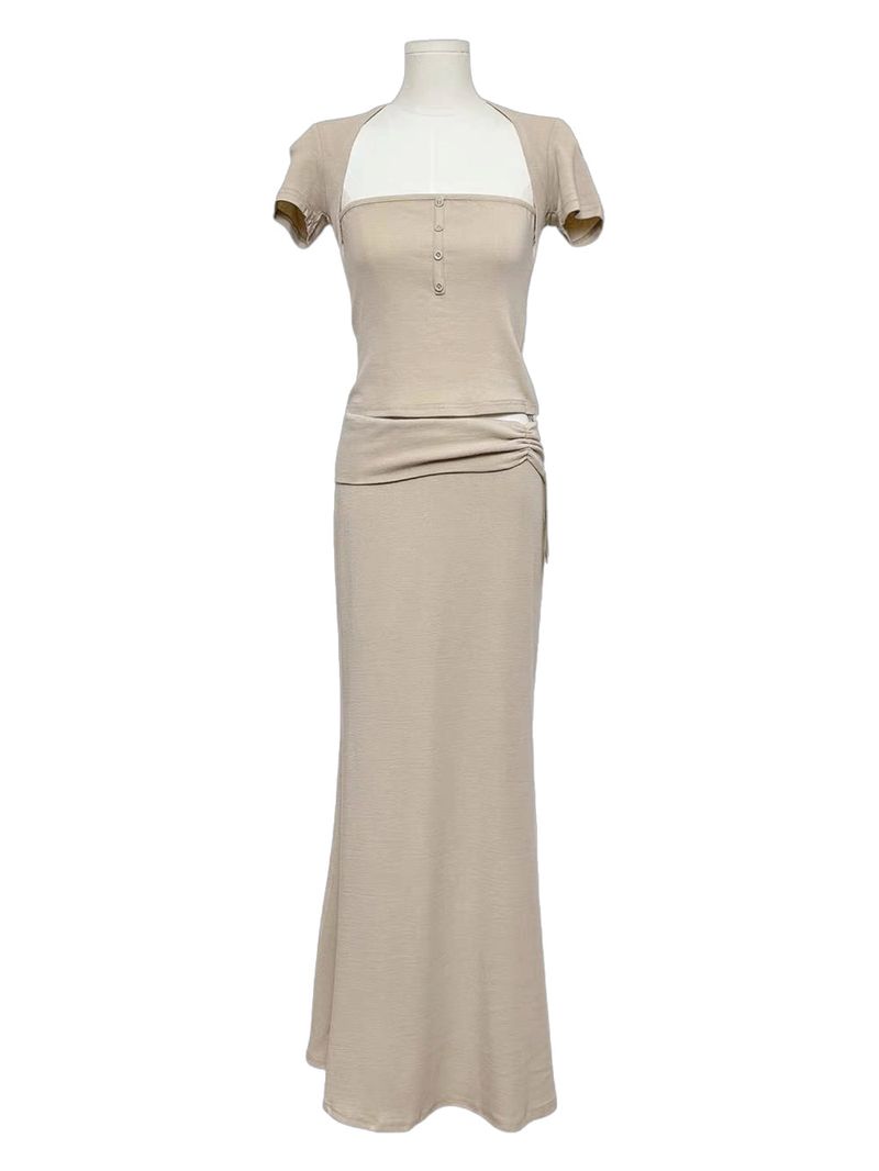Lumi Square Half-Neck Sleeveless Dress Set
