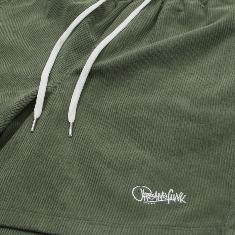 CORDUROY LOGO HALF PANTS LIGHT KHAKI