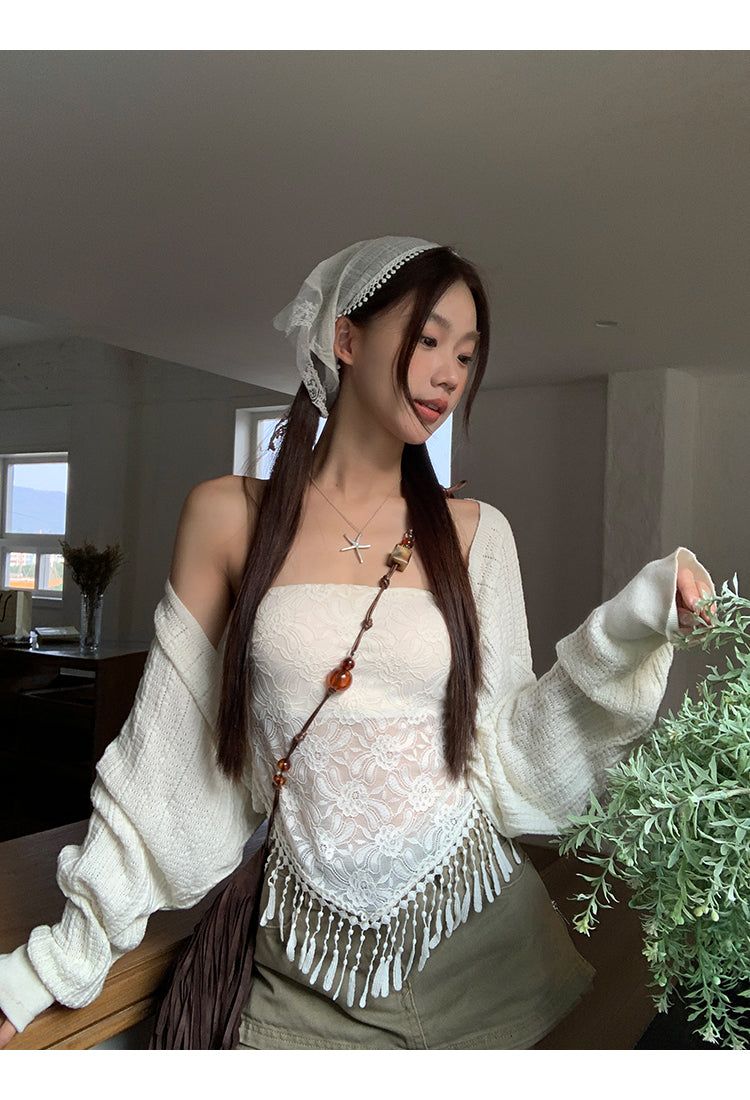 dereborujo（ドレボルゾー）の「Air conditioner loose fit bolero cardigan（Tops）」