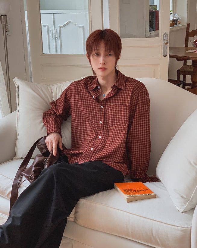 Croven Check Long Sleeve Crop Shirt
