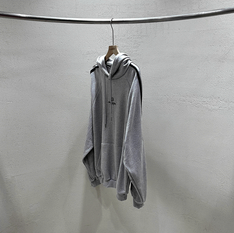Outside track over hoodie