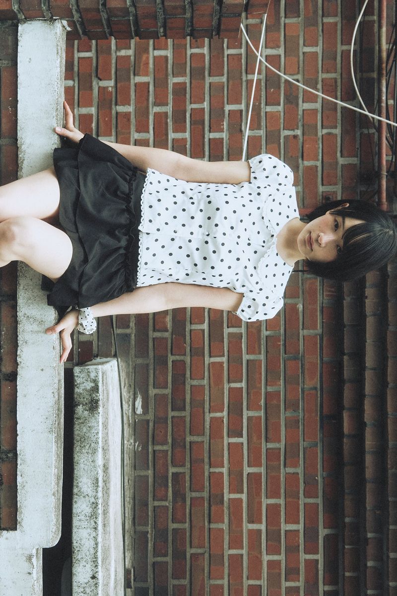 LACE COLLAR DOT PUFF BLOUSE IVORY