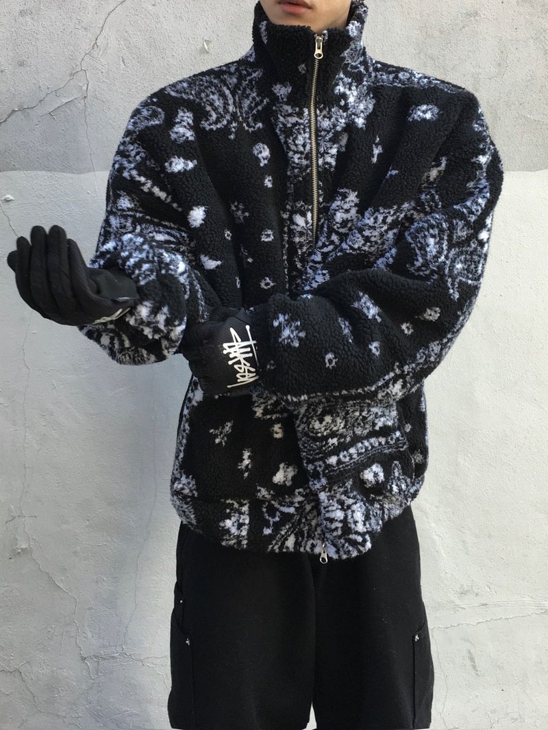 Paisley Quilted Over Fleece Zip-Up 2C