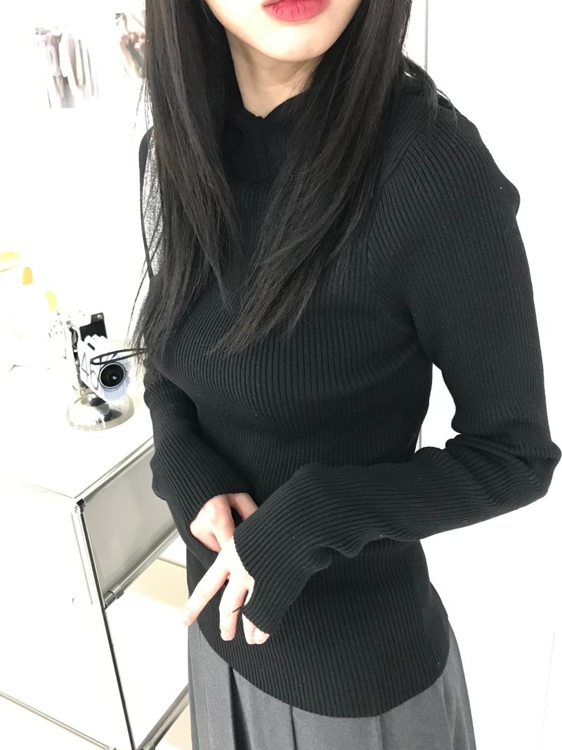 Behind hood T