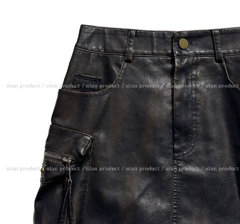 Tiny Washing Leather Skirt