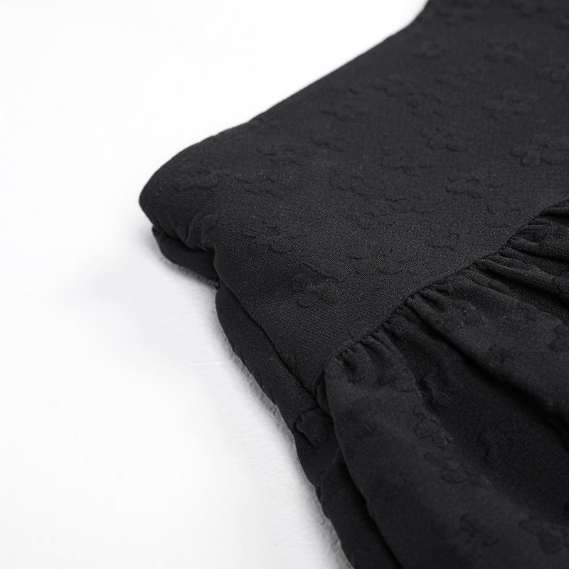 Flower-filled balloon skirt (BLACK)