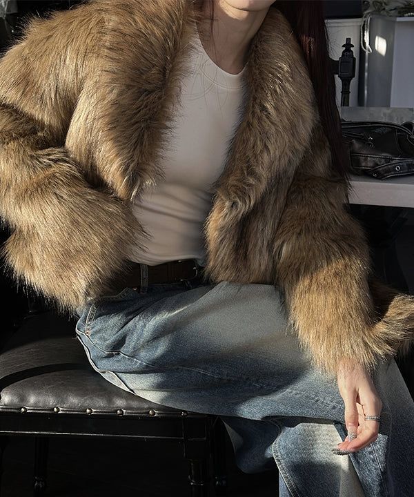 [F/W] Brush fake fur jacket 