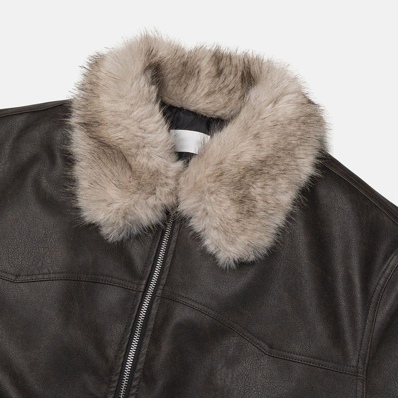 Dept Fur Leather Jacket (3color)