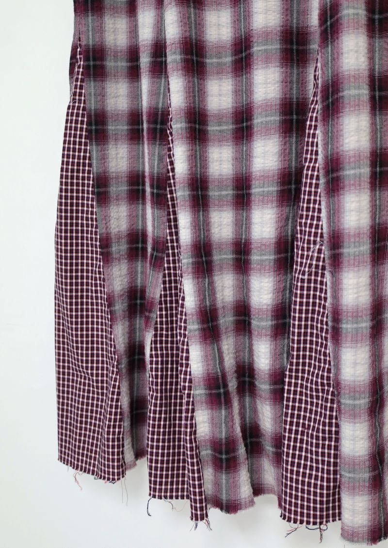 vintage check skirt red ver.