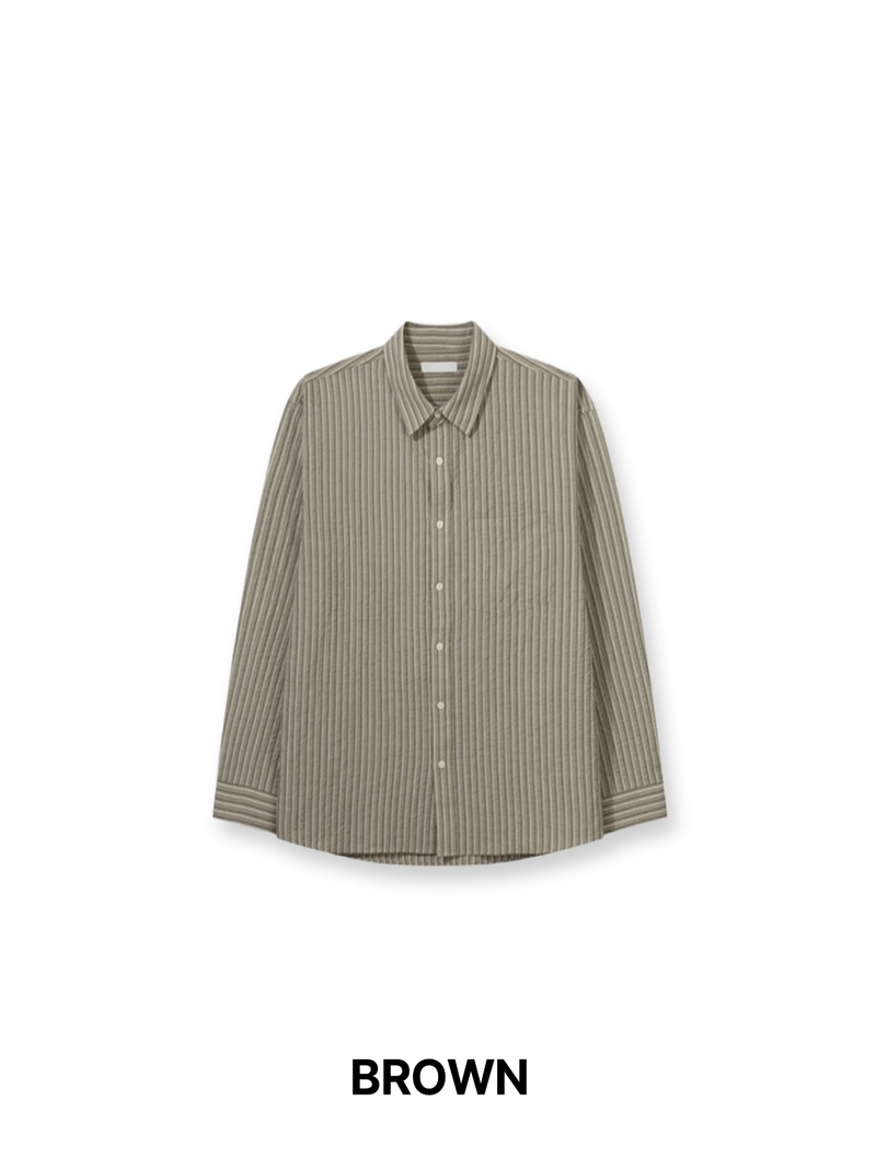 SY Relaxed Fit Seersucker Stripe Shirt (4C)