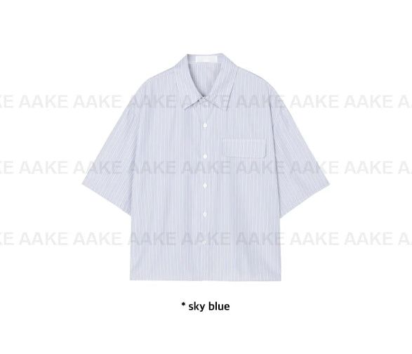 STRIPE CROP HALF SHIRT
