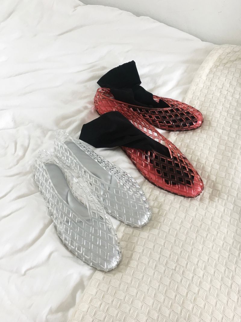 Mesh jelly cushion flat shoes (5c)