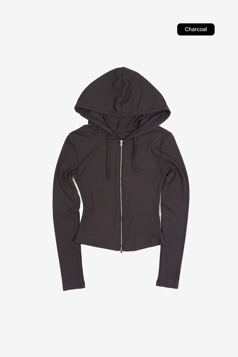 Ophelia slim hooded zip-up
