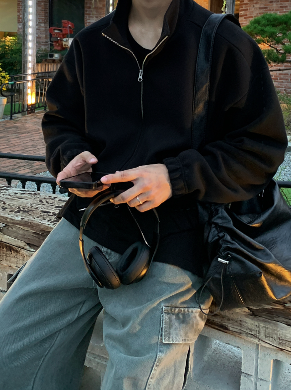 First Casual Overfit High Neck Zip-Up