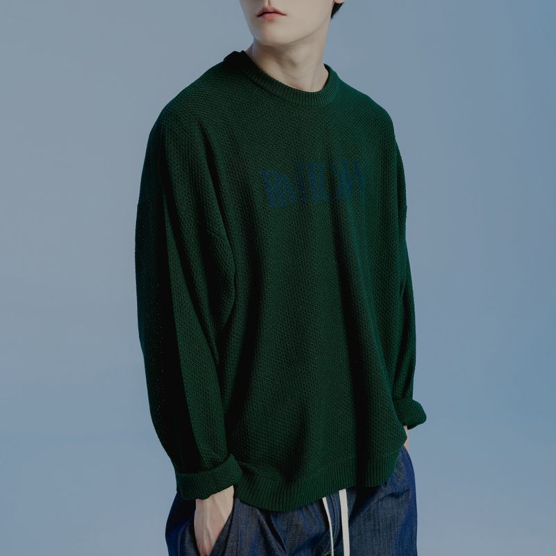 ROMANTIC CROWN（ロマンティッククラウン）の「PUNCHING KNIT LONG SLEEVE_GREEN（Tops）」