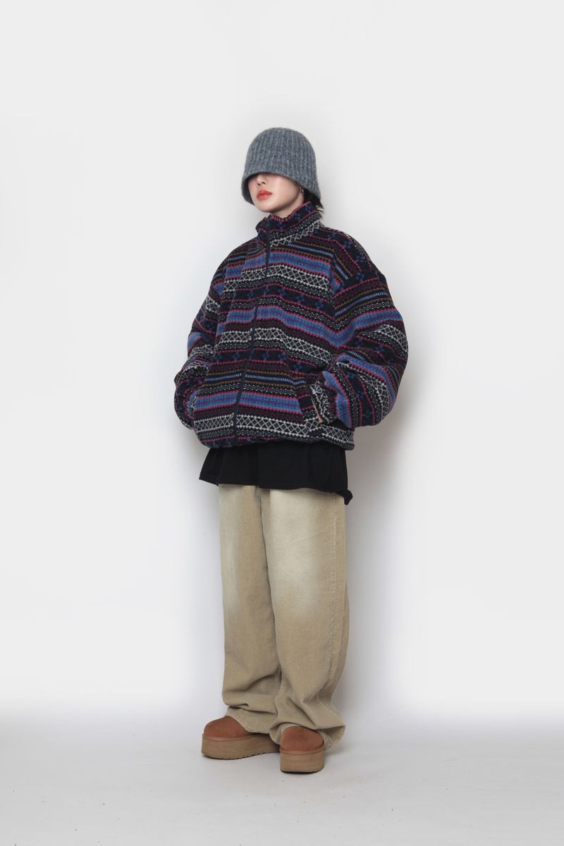 Elle Pattern Fleece Jacket