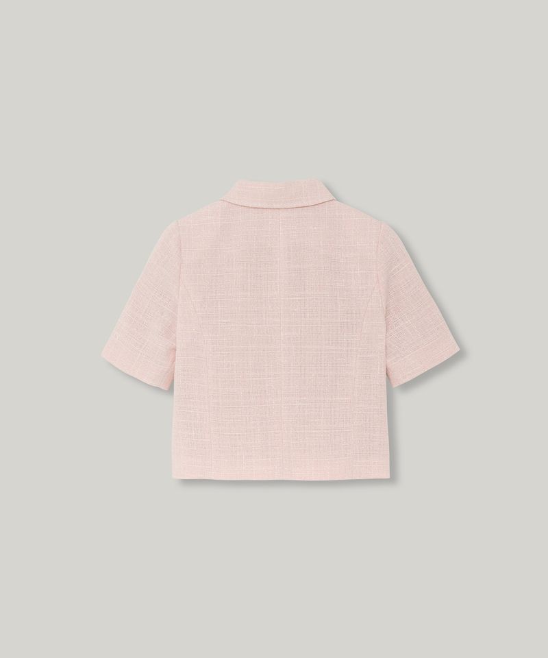 carolyn puff tweed jacket (pastel pink)