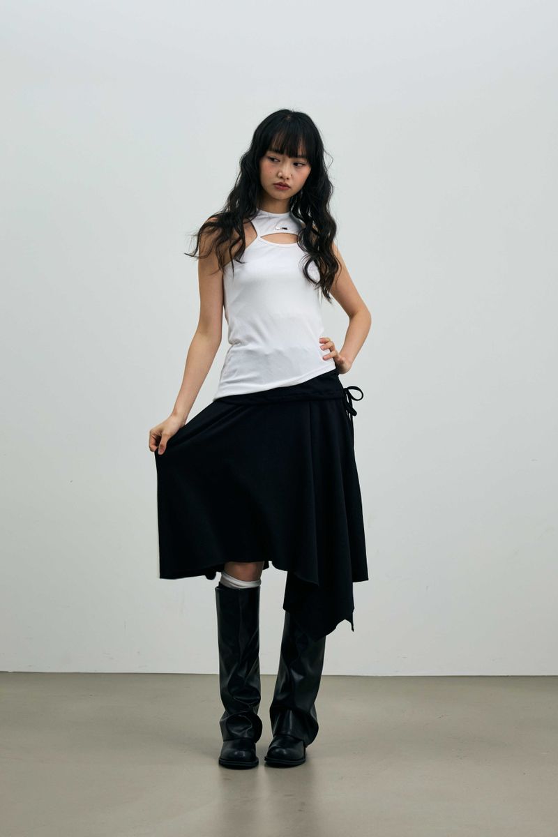 SILENT MIRAGE SWEAT SKIRT / BLACK