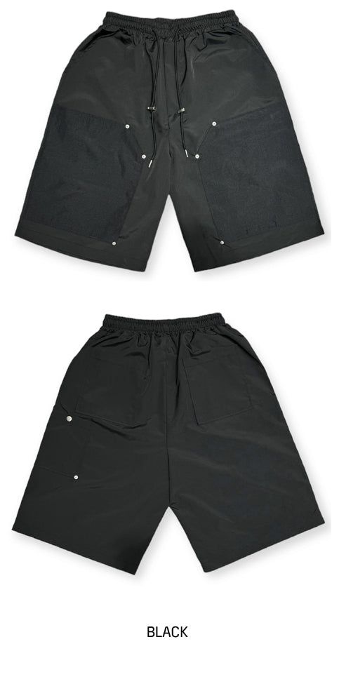 City Double Knee Rivet Bermuda Pants