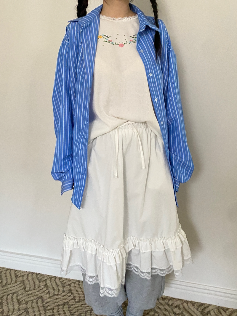garden waffle lace T