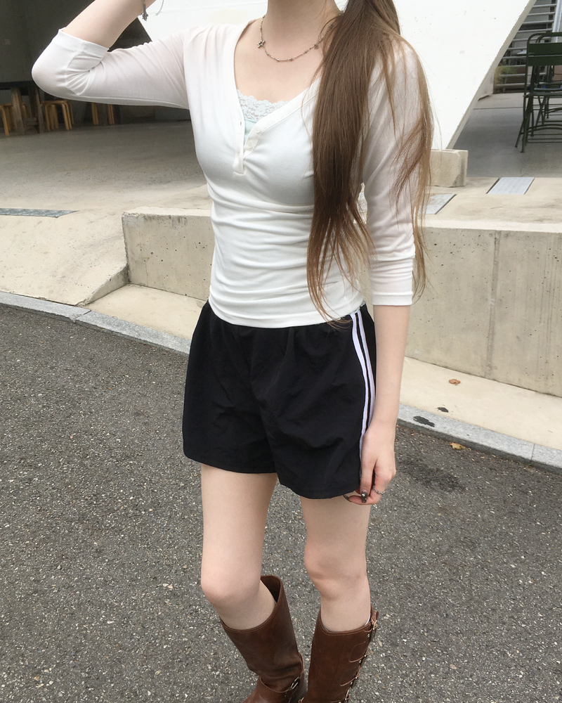 Nylon track shorts