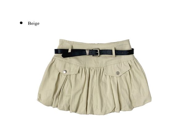 Nabo Pocket Shirring Balloon Mini Skirt