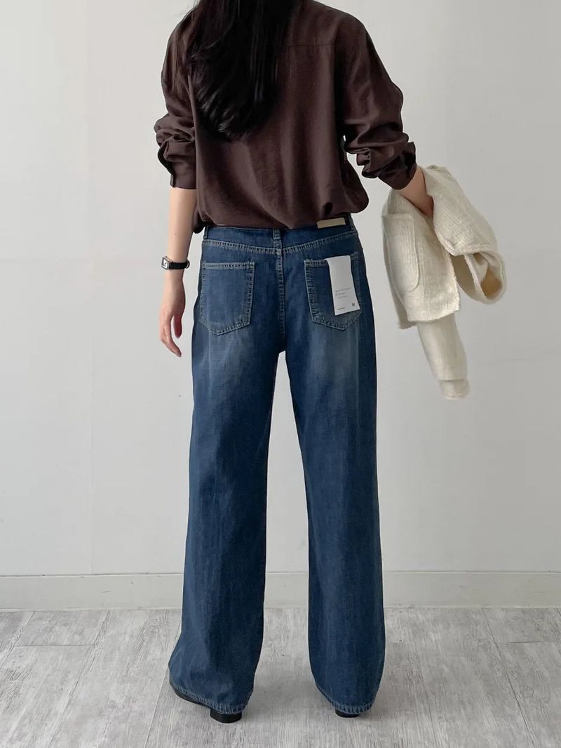 225 Brushed Wide Denim Pants (2C)