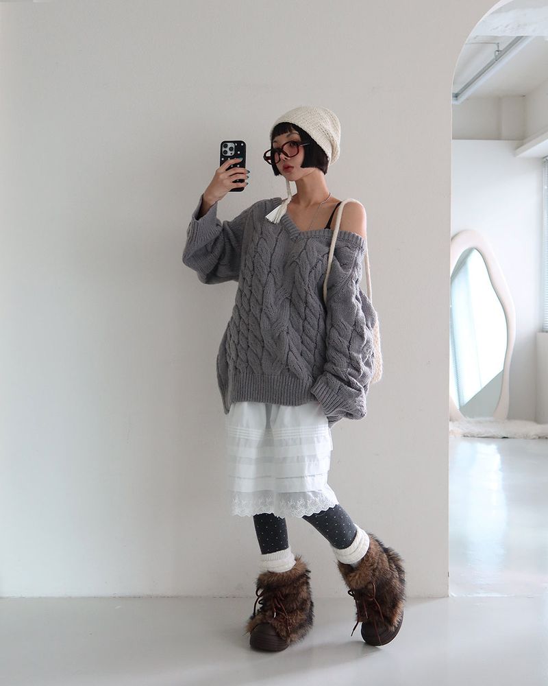 Twisted Double-Sided Button Cardigan Knitwear