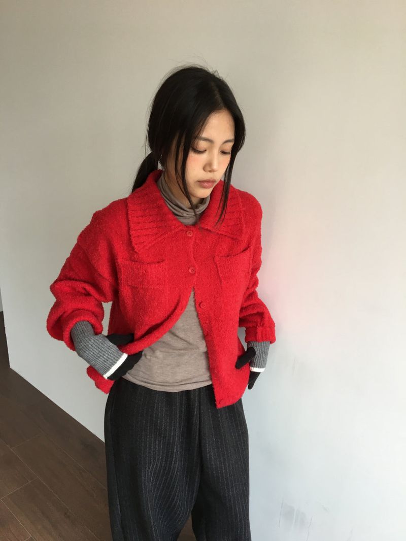 ディーンブークレカラーカーディガン (4 Colors)