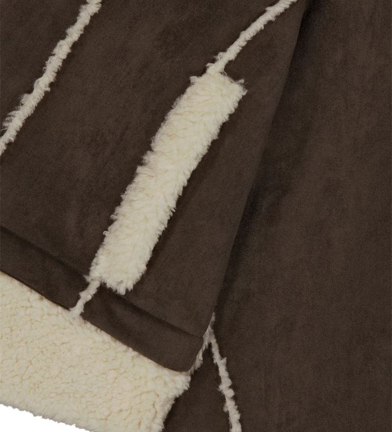Detachable Fur Shearling Jacket / Stone Brown