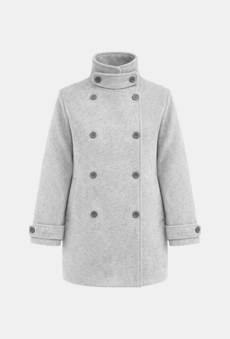 Claire Minimal Stand-Neck Coat
