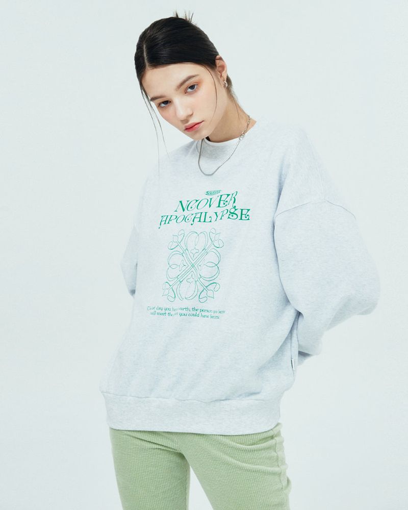 NCOVER(エンカバー)の「APOCALYPSE CLOVER SWEATSHIRT-WHITE MELANGE(Tops)」