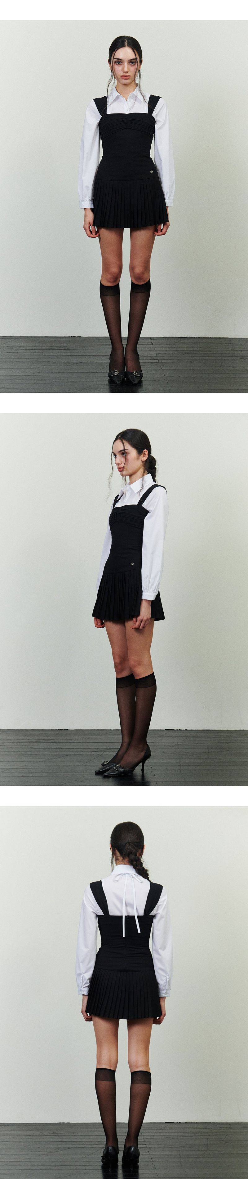 MERRY PLEATS DRESS black