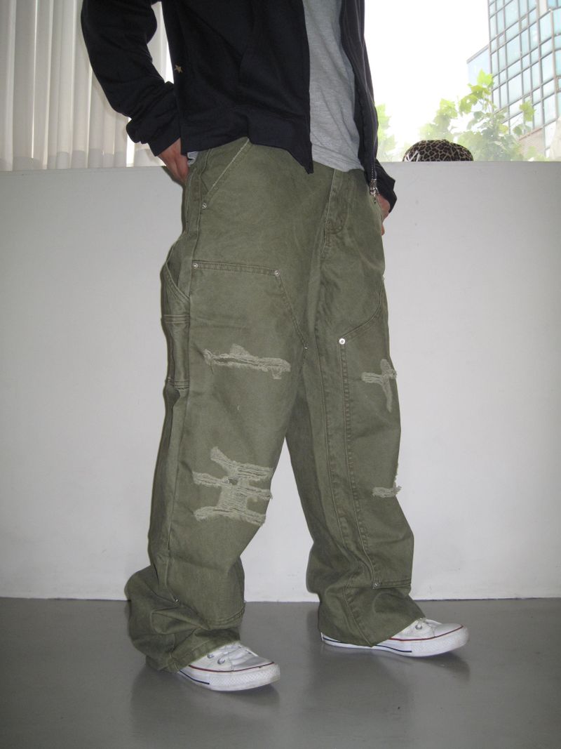 Vintage Damaged Double Knee Work Pants (3c)