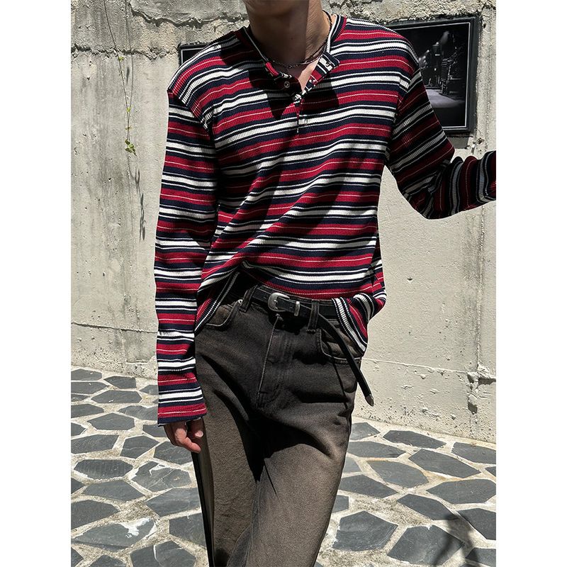 LAURANT（ロラン）の「[F/W] Multi stripe henry neck long sleeves (3color)（Tops）」