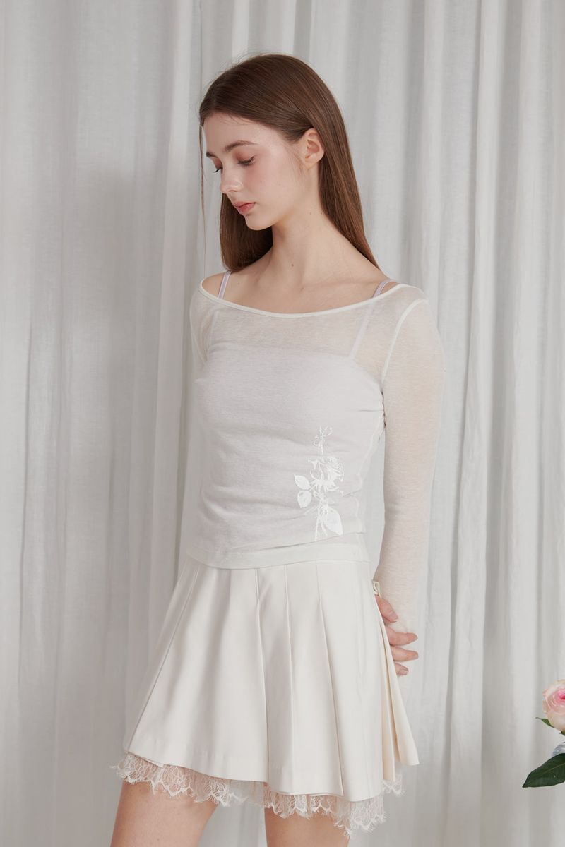 PAIN OR PLEASURE（ペインオアプレジャー）の「LYNN MINI SKIRT cream（Skirts）」