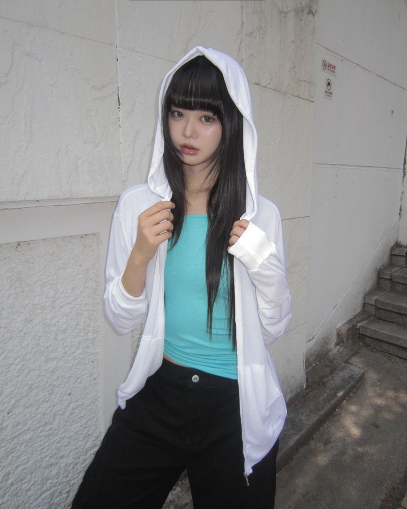 Gyuni Sheer Hooded Zip-Up