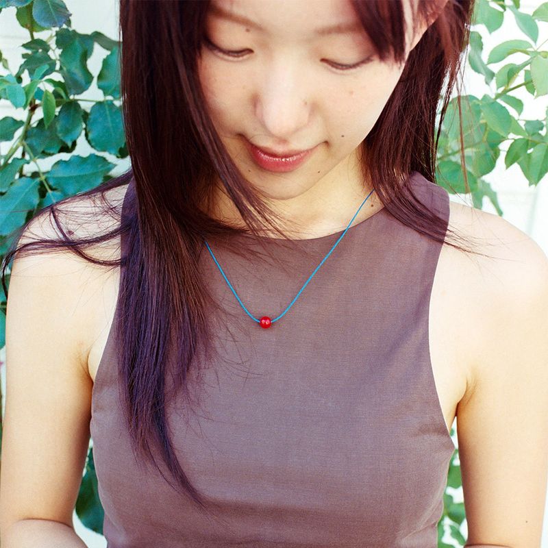 RED BALL ROPE NECKLACE