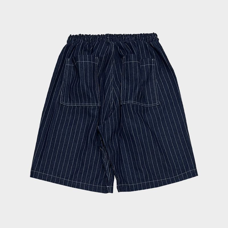 stripe denim shorts_blue