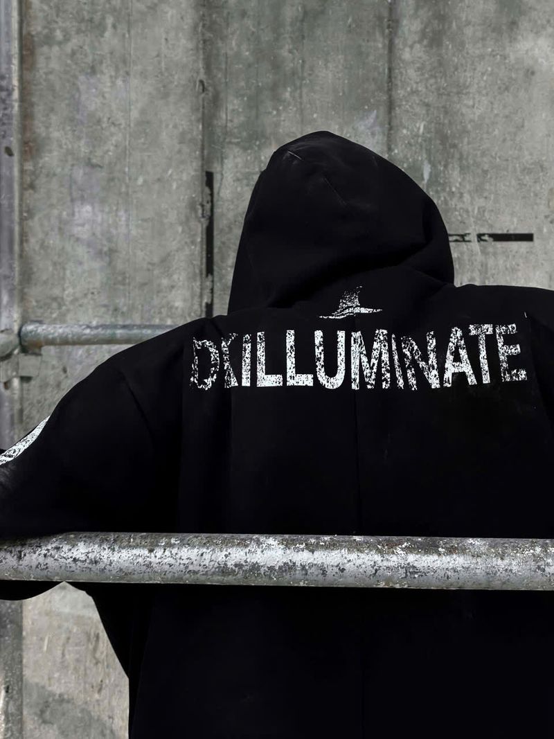 ZIP-UP BLACK HOODIE