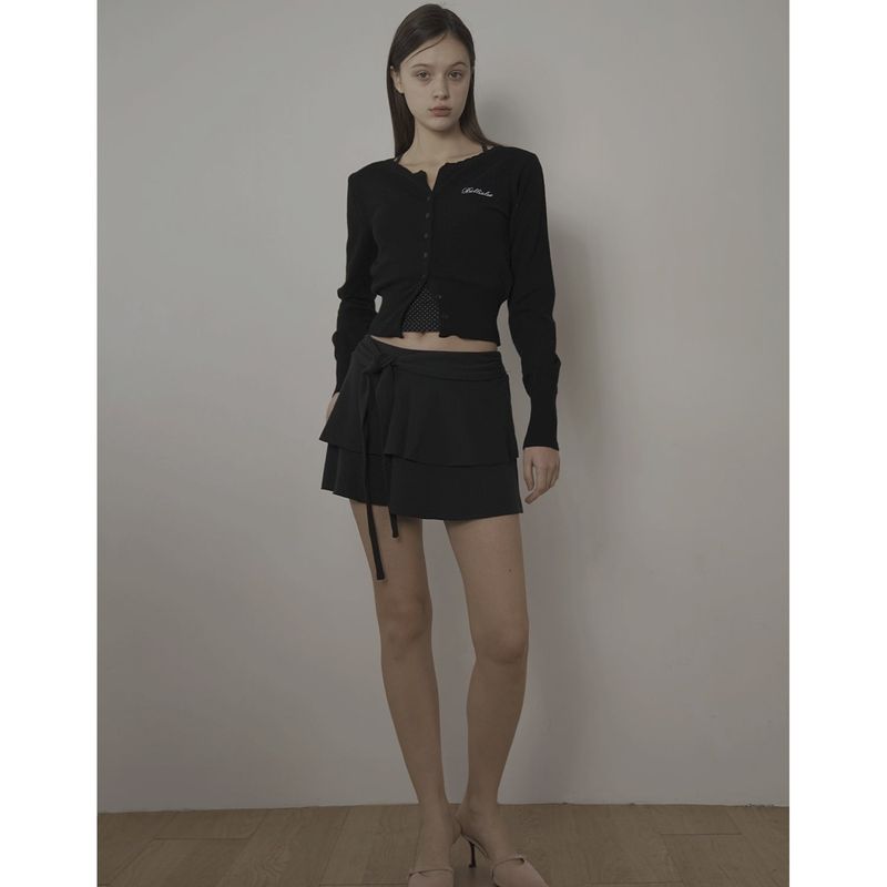 PLIE SKIRT-BLACK