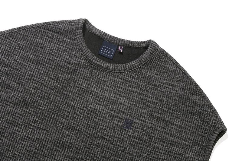SIDE OPEN KNIT VEST_CHARCOAL