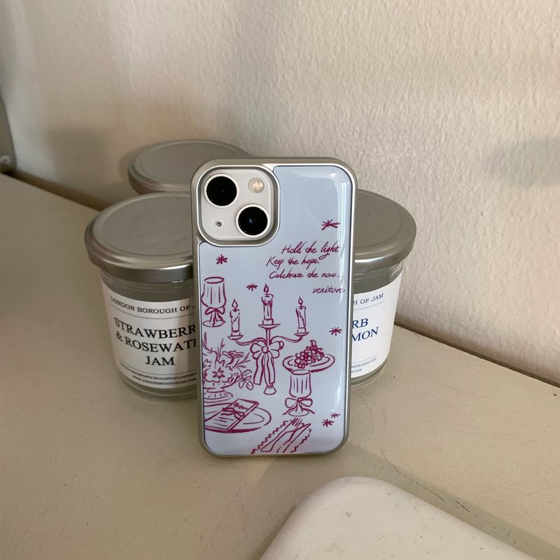 [MADE][Epoxy Silver Bumper Case] Cozy Table ⋆ Baby Blue