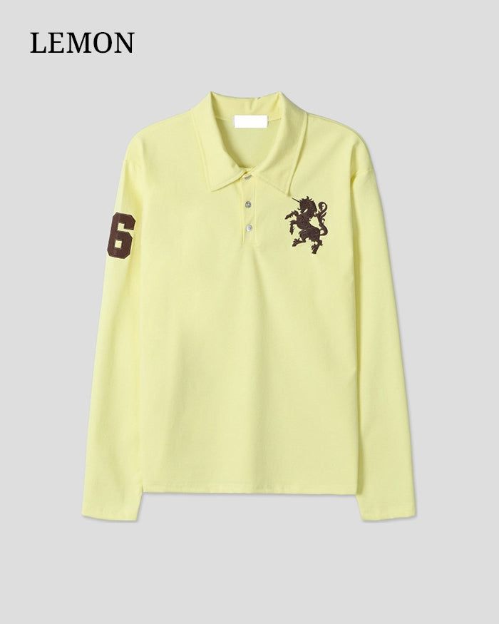 (UNISEX) Horse PK Collar Long Sleeve
