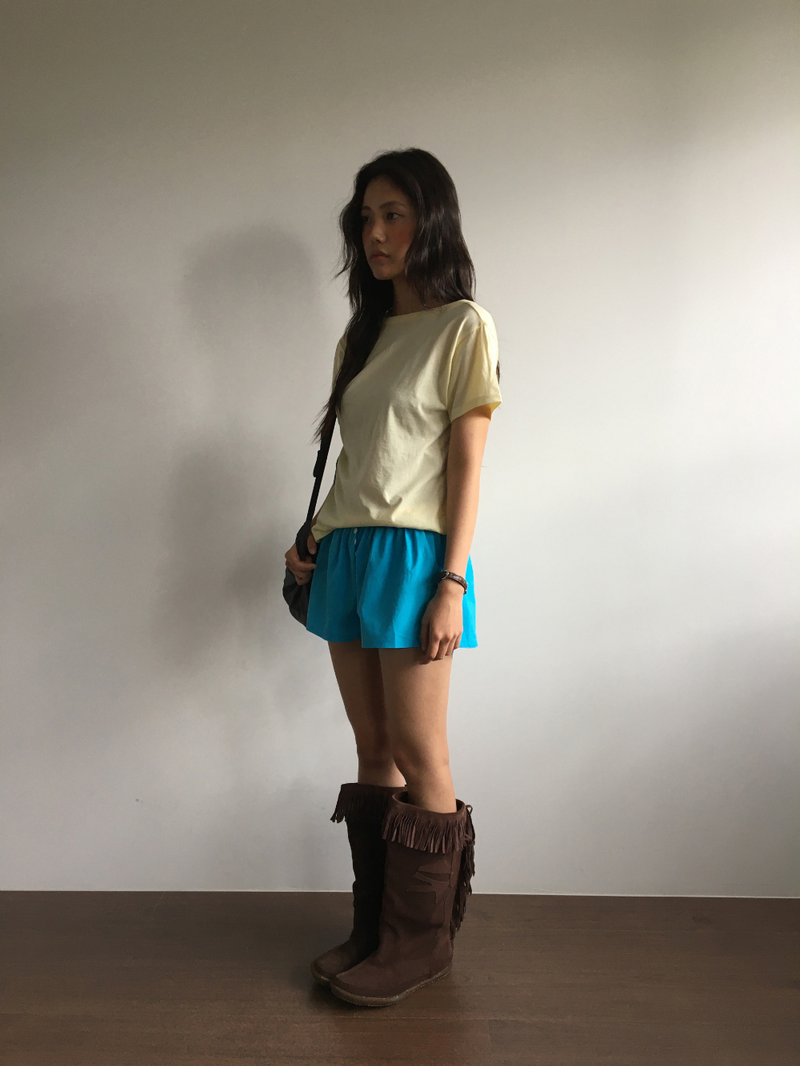 Neon button shorts (2color)